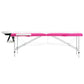 Massagetafel Inklapbaar 2 Zones Aluminium Wit En Roze