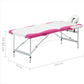 Massagetafel Inklapbaar 2 Zones Aluminium Wit En Roze