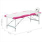 Massagetafel Inklapbaar 2 Zones Aluminium Wit En Roze