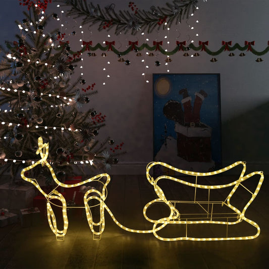 Buitenkerstversiering Rendier En Slee 252 Led's