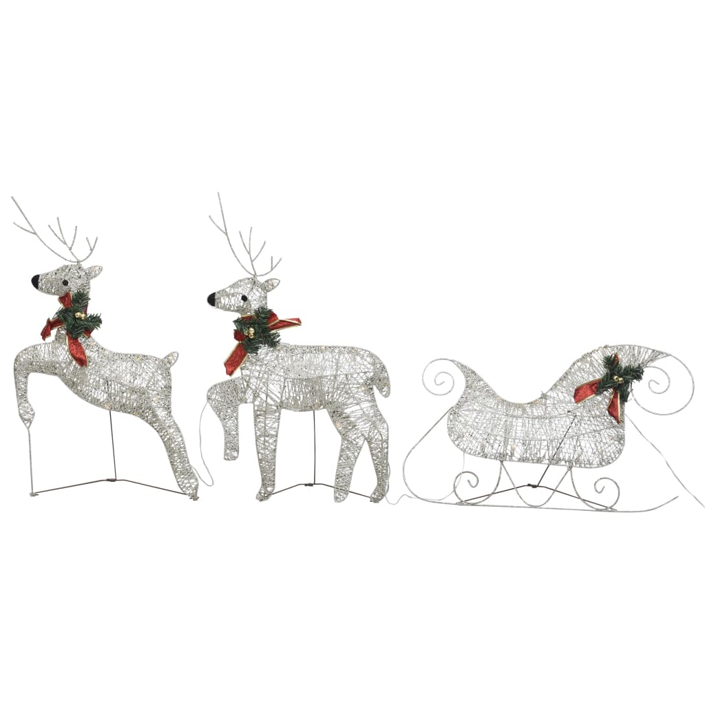Buitenkerstversiering Rendieren En Slee 60 Led's Goudkleurig