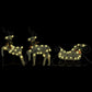 Buitenkerstversiering Rendieren En Slee 60 Led's Goudkleurig