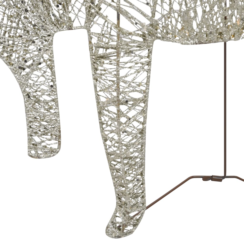 Buitenkerstversiering Rendieren En Slee 60 Led's Goudkleurig