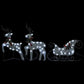 Buitenkerstversiering Rendieren En Slee 60 Led's Zilverkleurig