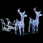 Kerstversiering Rendieren En Slee 160 Led's 130 Cm Acryl