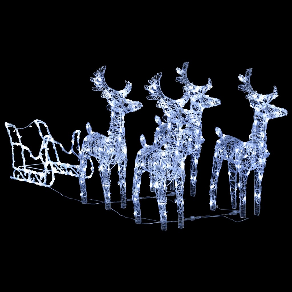 Kerstversiering Rendieren En Slee 240 Led's Acryl