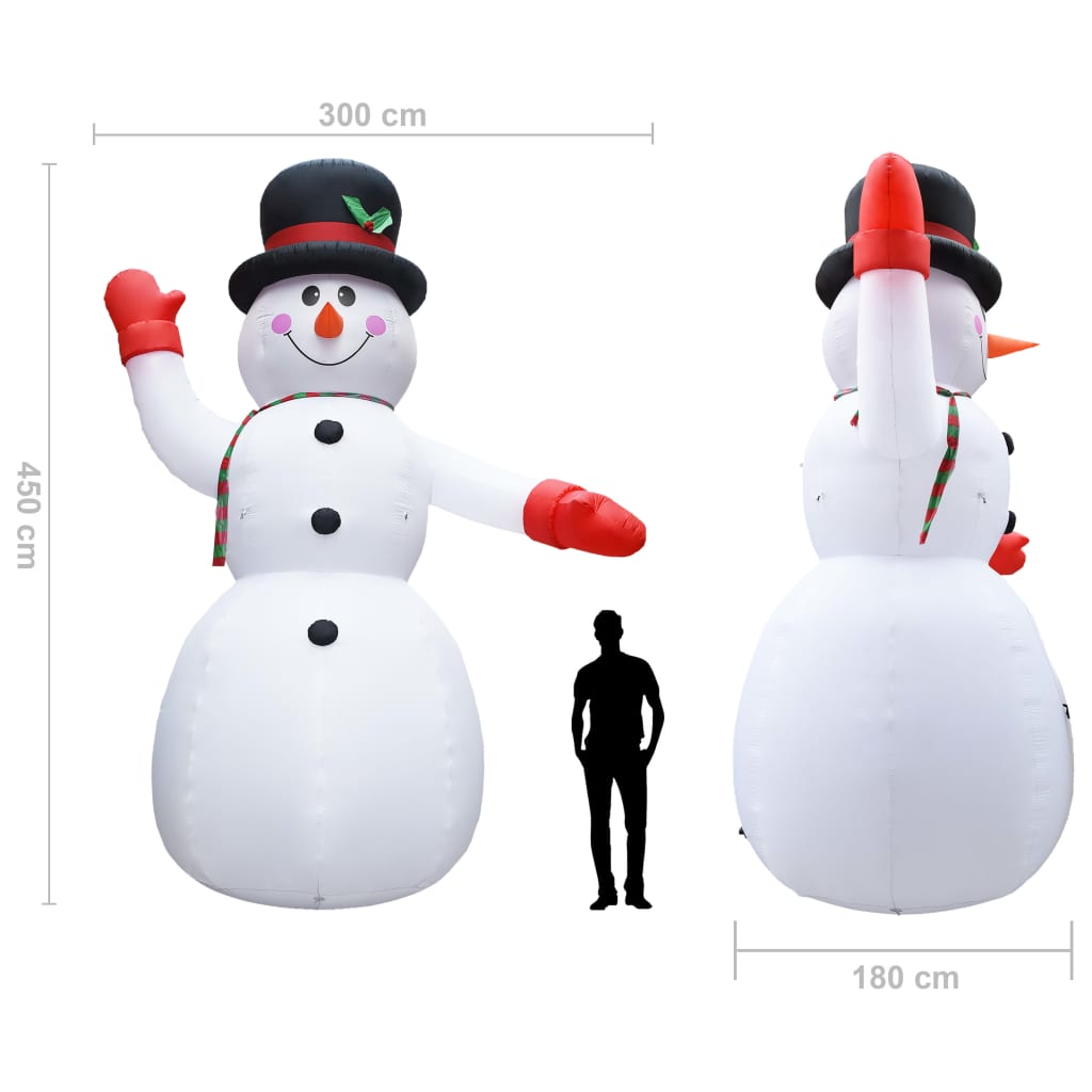 Kerstsneeuwpop Opblaasbaar Met Led Xxl Ip44 450 Cm