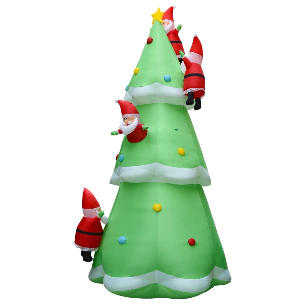 Kerstboom Opblaasbaar Met Kerstmannen Led Xxl Ip44 500 Cm Stof