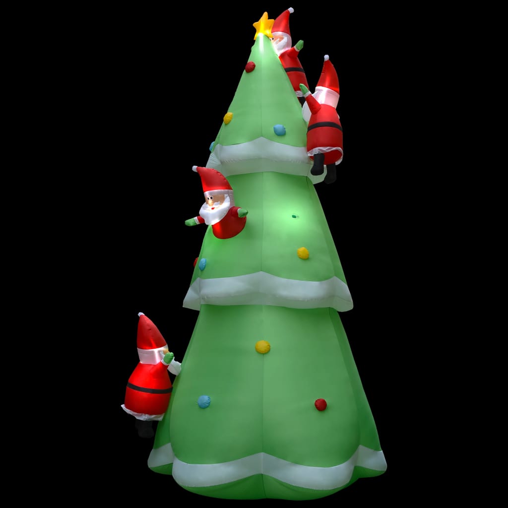 Kerstboom Opblaasbaar Met Kerstmannen Led Xxl Ip44 500 Cm Stof