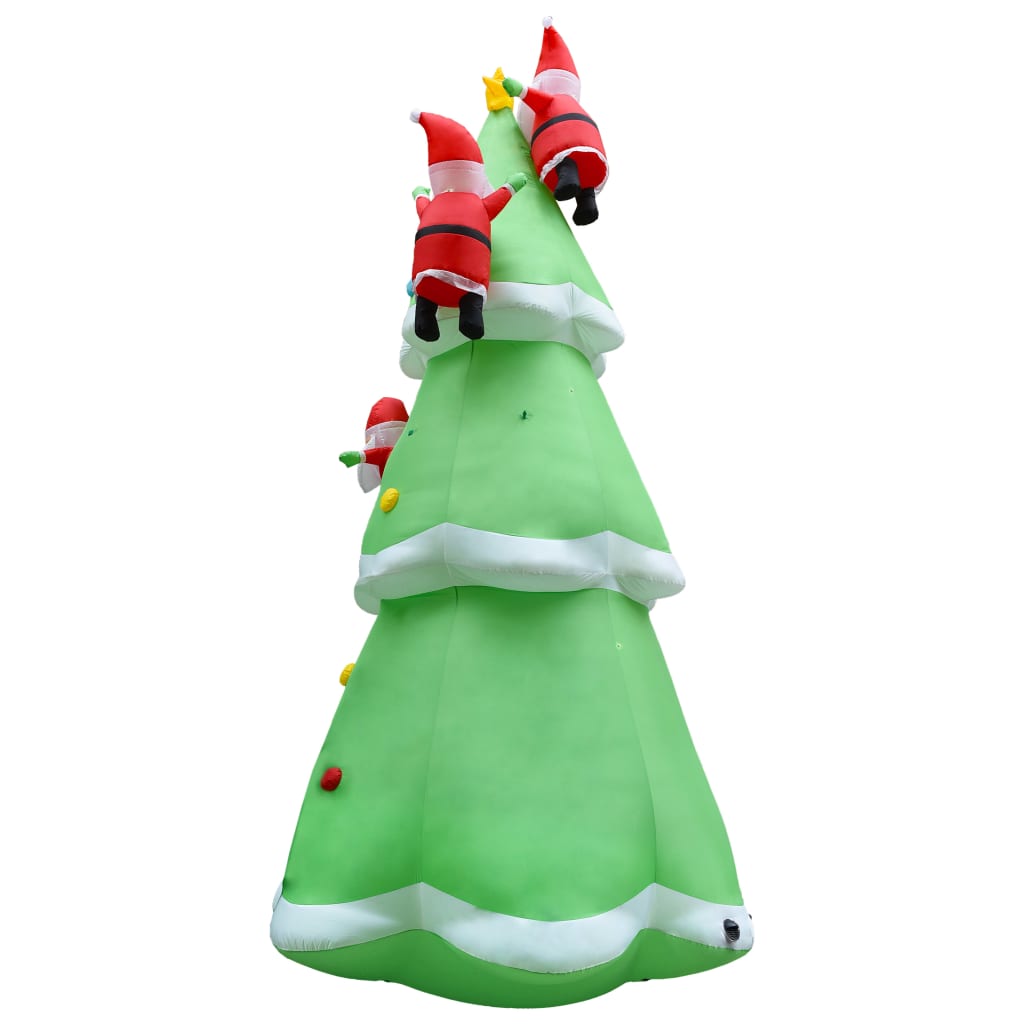Kerstboom Opblaasbaar Met Kerstmannen Led Xxl Ip44 500 Cm Stof
