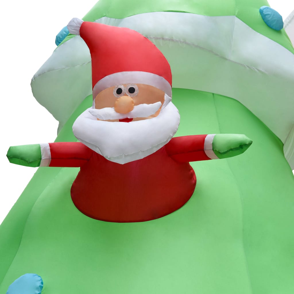 Kerstboom Opblaasbaar Met Kerstmannen Led Xxl Ip44 500 Cm Stof