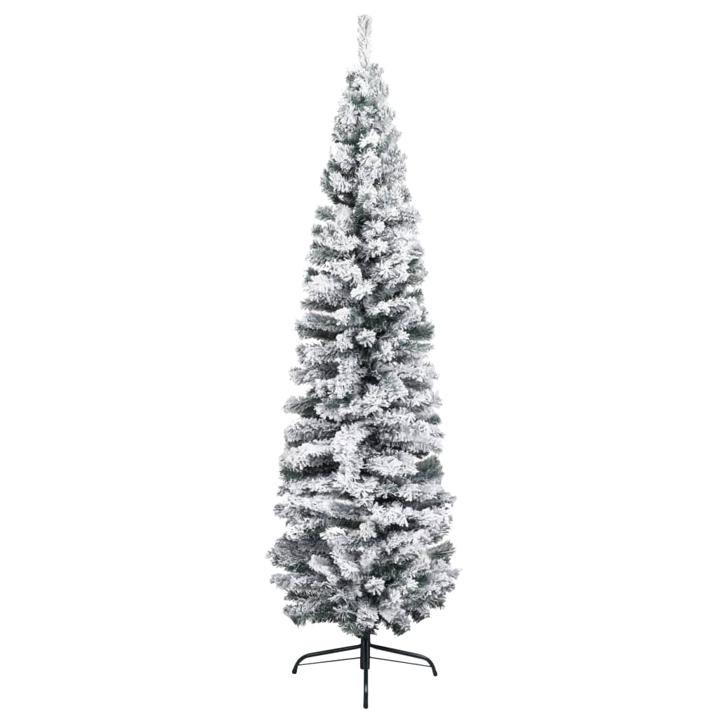 Kunstkerstboom Met Sneeuw Smal 180 Cm Pvc Groen