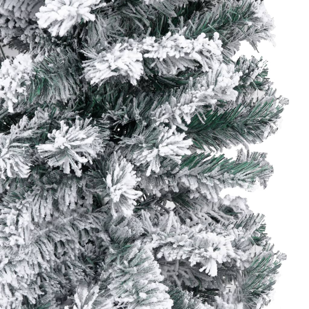 Kunstkerstboom Met Sneeuw Smal 210 Cm Pvc Groen