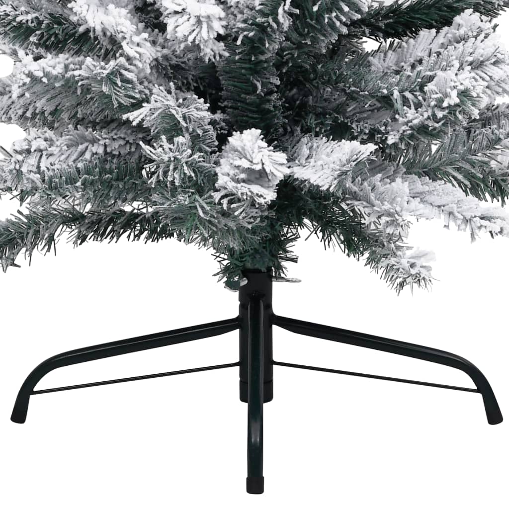 Kunstkerstboom Met Sneeuw Smal 210 Cm Pvc Groen