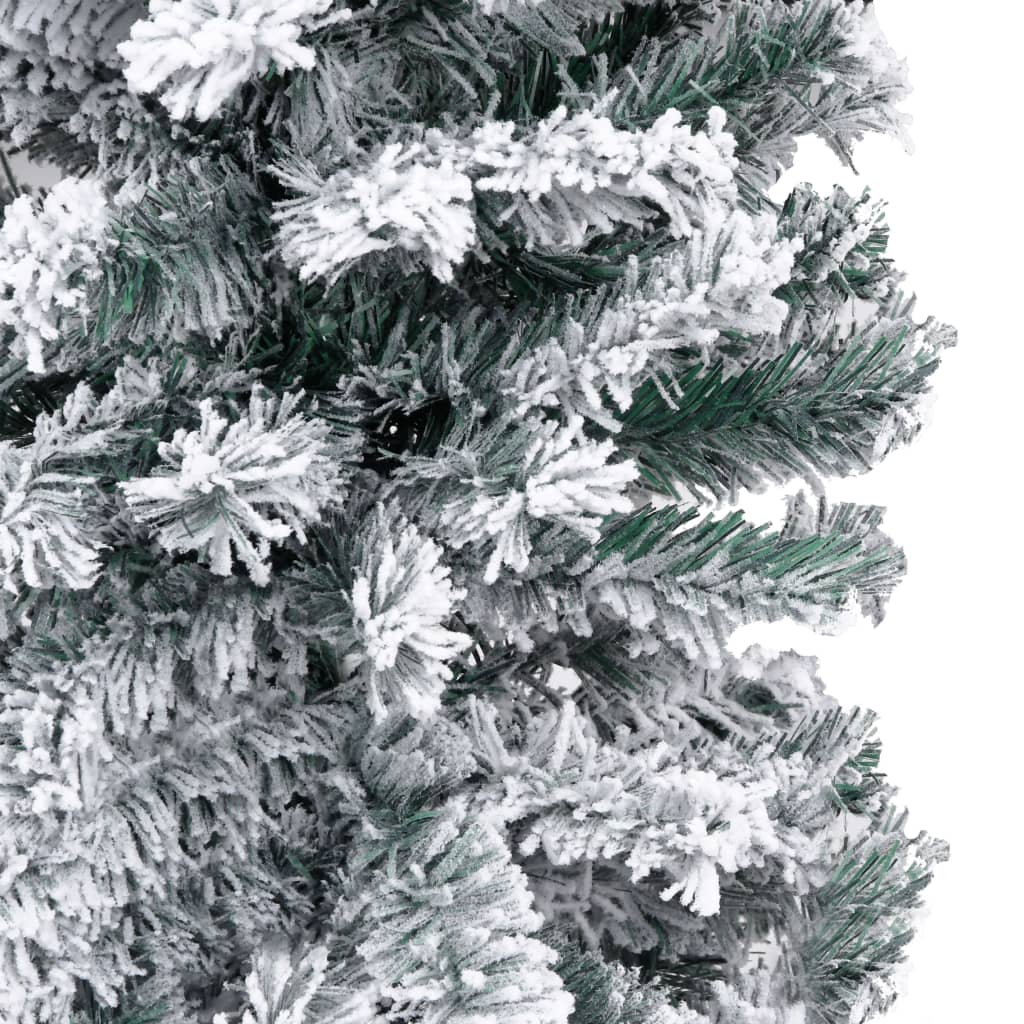 Kunstkerstboom Met Sneeuw Smal 240 Cm Pvc Groen
