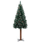 Kerstboom Met Echt Hout En Witte Sneeuw Smal 210 Cm Groen