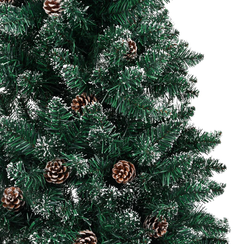 Kerstboom Met Echt Hout En Witte Sneeuw Smal 210 Cm Groen