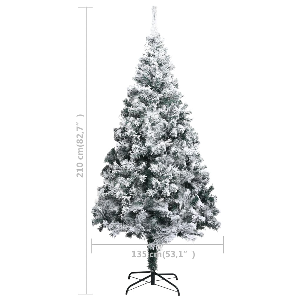Kunstkerstboom Met Sneeuw 210 Cm Pvc Groen