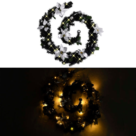 Kerstslinger Met Led-Lampjes 2,7 M Pvc Zwart