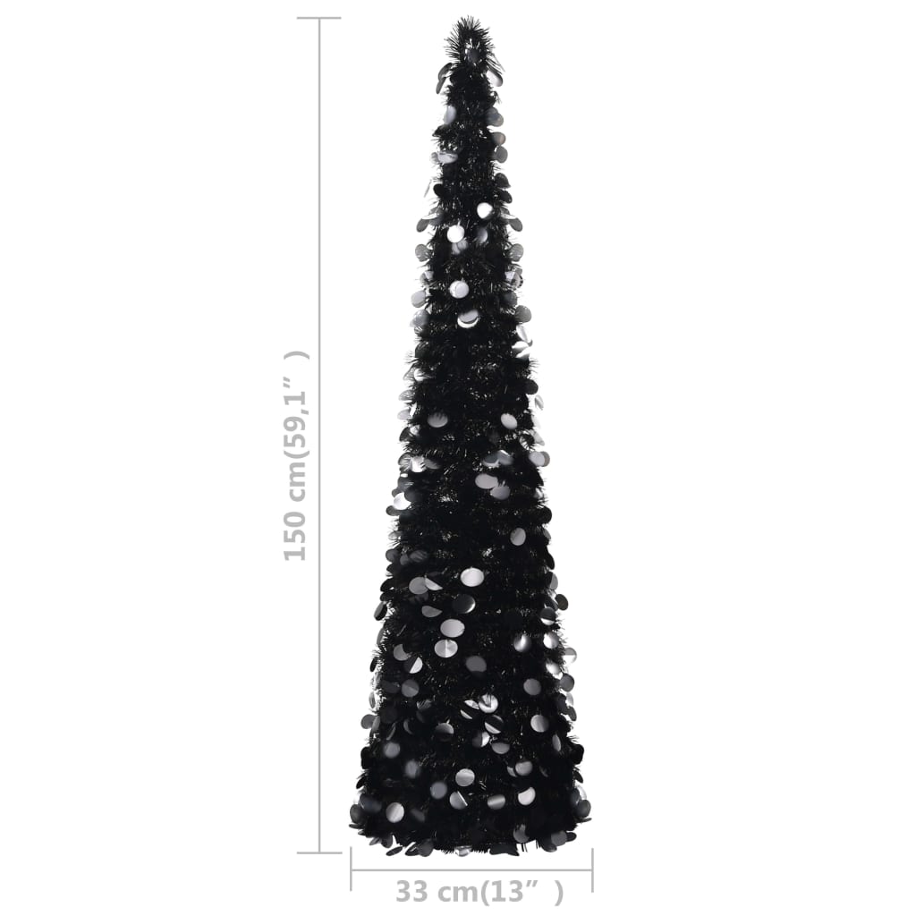Kunstkerstboom Pop-Up 150 Cm Pet Zwart