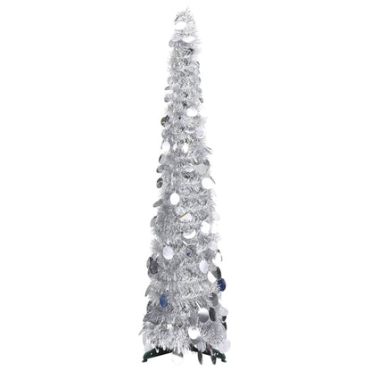 Kunstkerstboom Pop-Up 120 Cm Pet Zilverkleurig