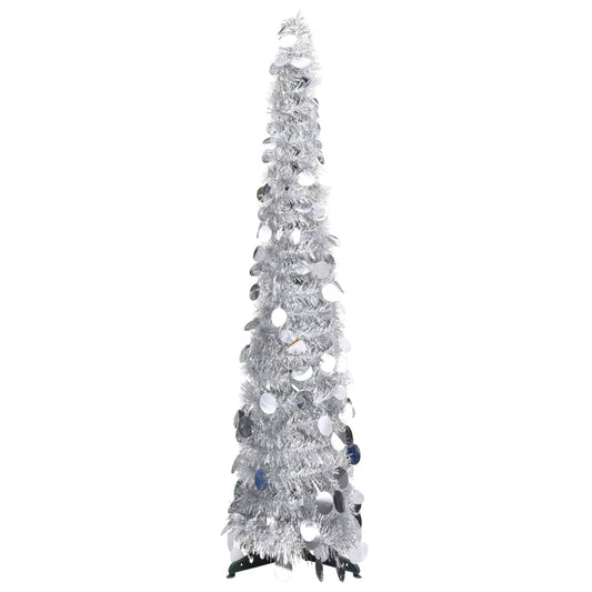 Kunstkerstboom Pop-Up 120 Cm Pet Zilverkleurig