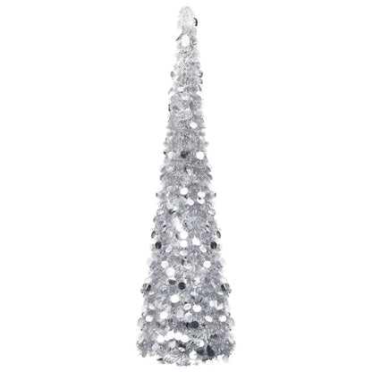 Kunstkerstboom Pop-Up 150 Cm Pet Zilverkleurig