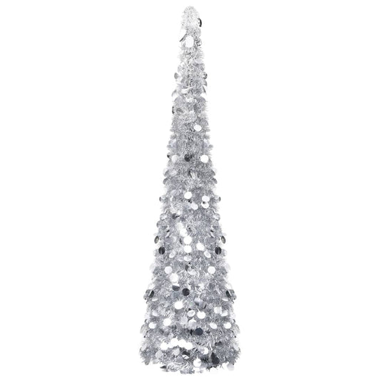 Kunstkerstboom Pop-Up 150 Cm Pet Zilverkleurig