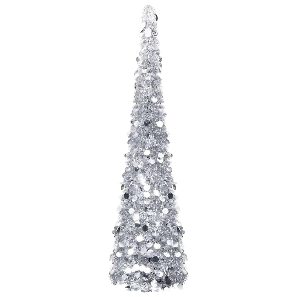 Kunstkerstboom Pop-Up 180 Cm Pet Zilverkleurig
