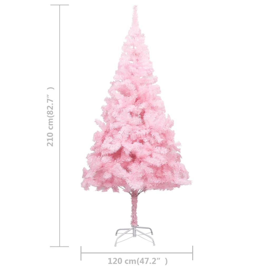 Kunstkerstboom Met Standaard 210 Cm Pvc Roze