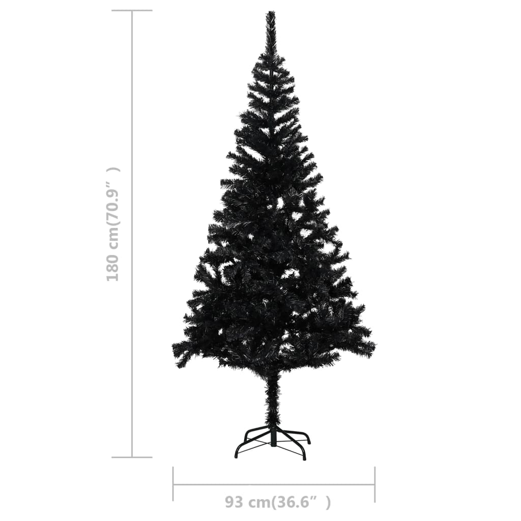 Kunstkerstboom Met Standaard 180 Cm Pvc Zwart