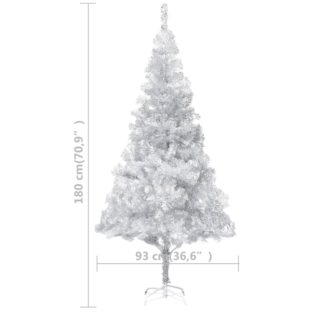 Kunstkerstboom Met Standaard 180 Cm Pet Zilverkleurig