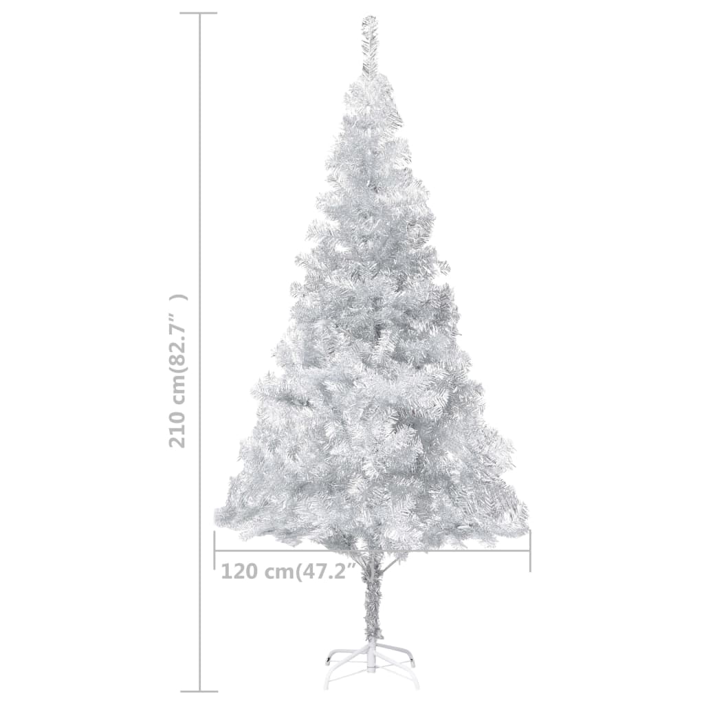 Kunstkerstboom Met Standaard 210 Cm Pet Zilverkleurig