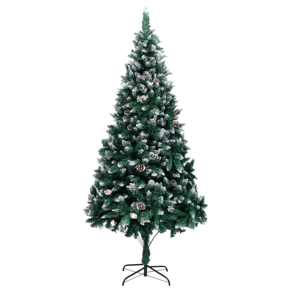 Kunstkerstboom Met Dennenappels En Witte Sneeuw 210 Cm