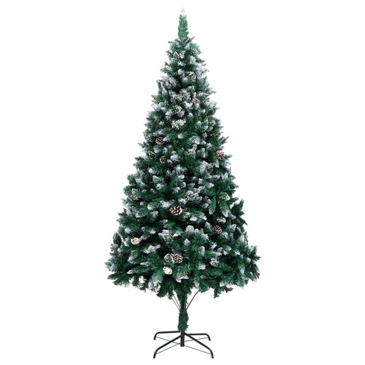 Kunstkerstboom Met Dennenappels En Witte Sneeuw 240 Cm
