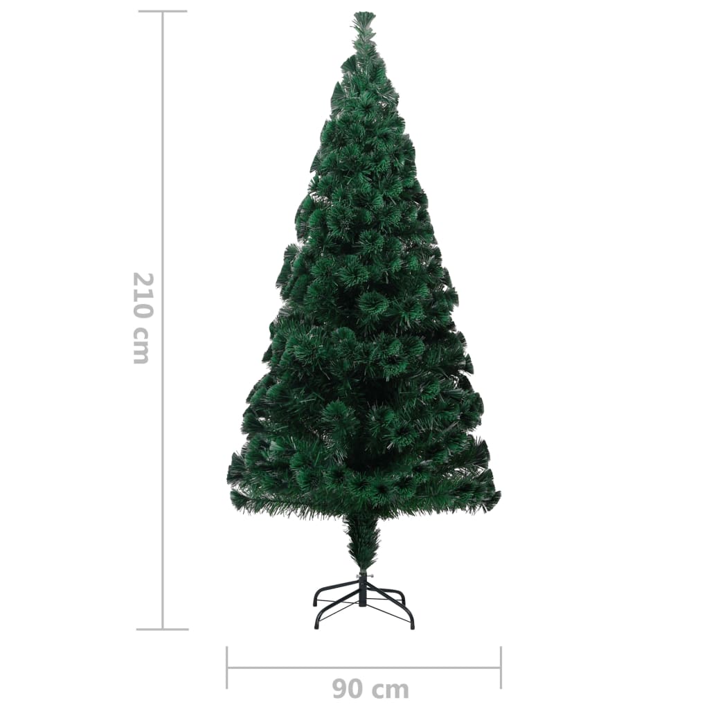 Kunstkerstboom Met Standaard 210 Cm Optische Vezel Groen