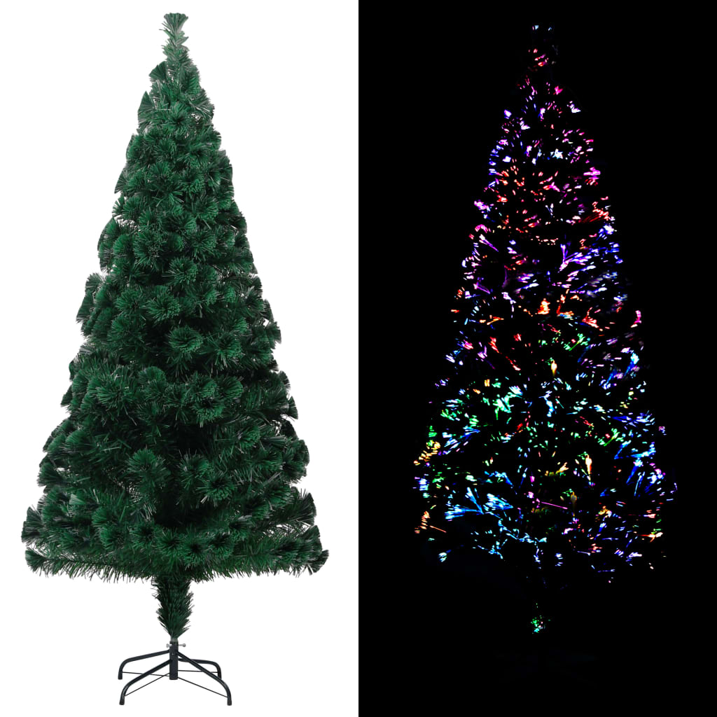 Kunstkerstboom Met Standaard 210 Cm Optische Vezel Groen