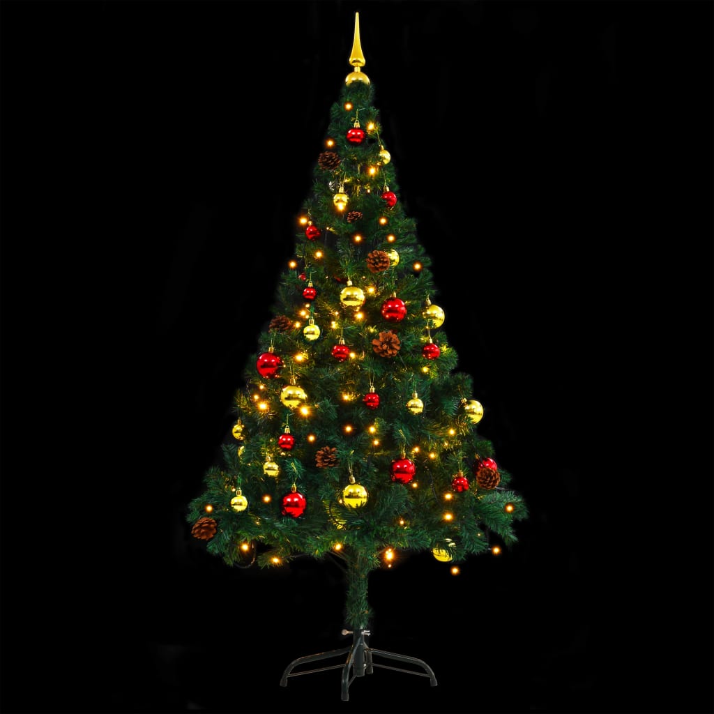 Kunstkerstboom Met Kerstballen En Led's 150 Cm Groen