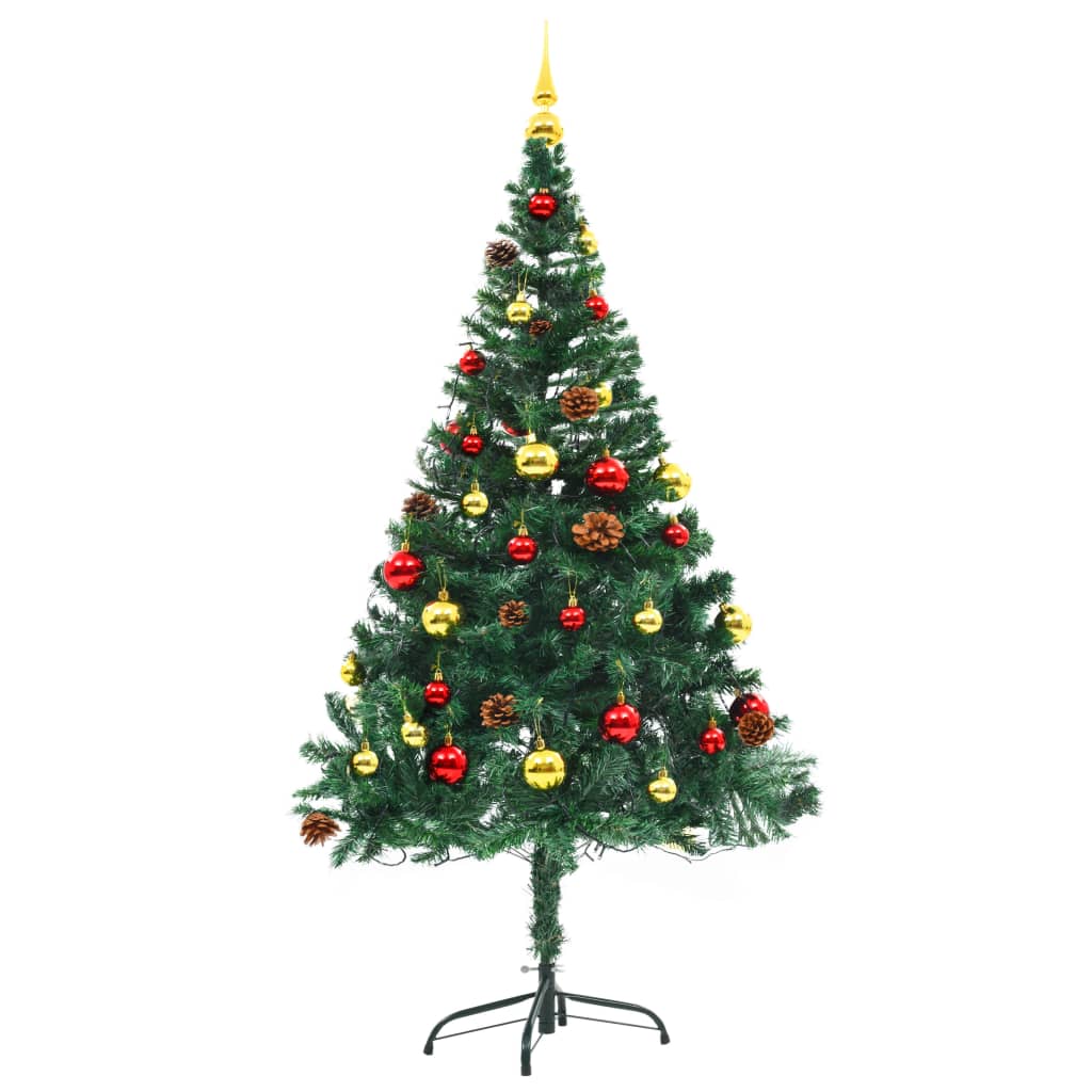 Kunstkerstboom Met Kerstballen En Led's 150 Cm Groen
