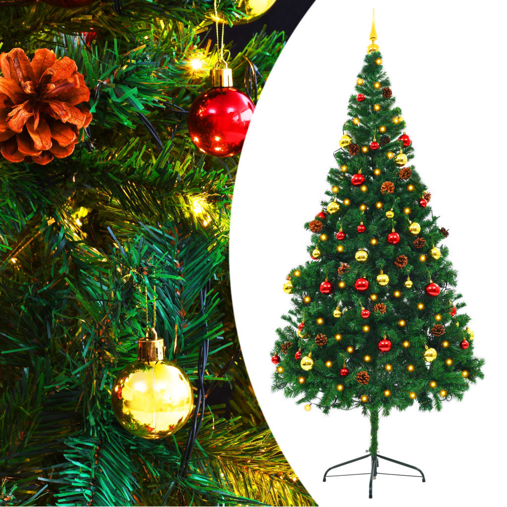 Kunstkerstboom Met Kerstballen En Led's 210 Cm Groen