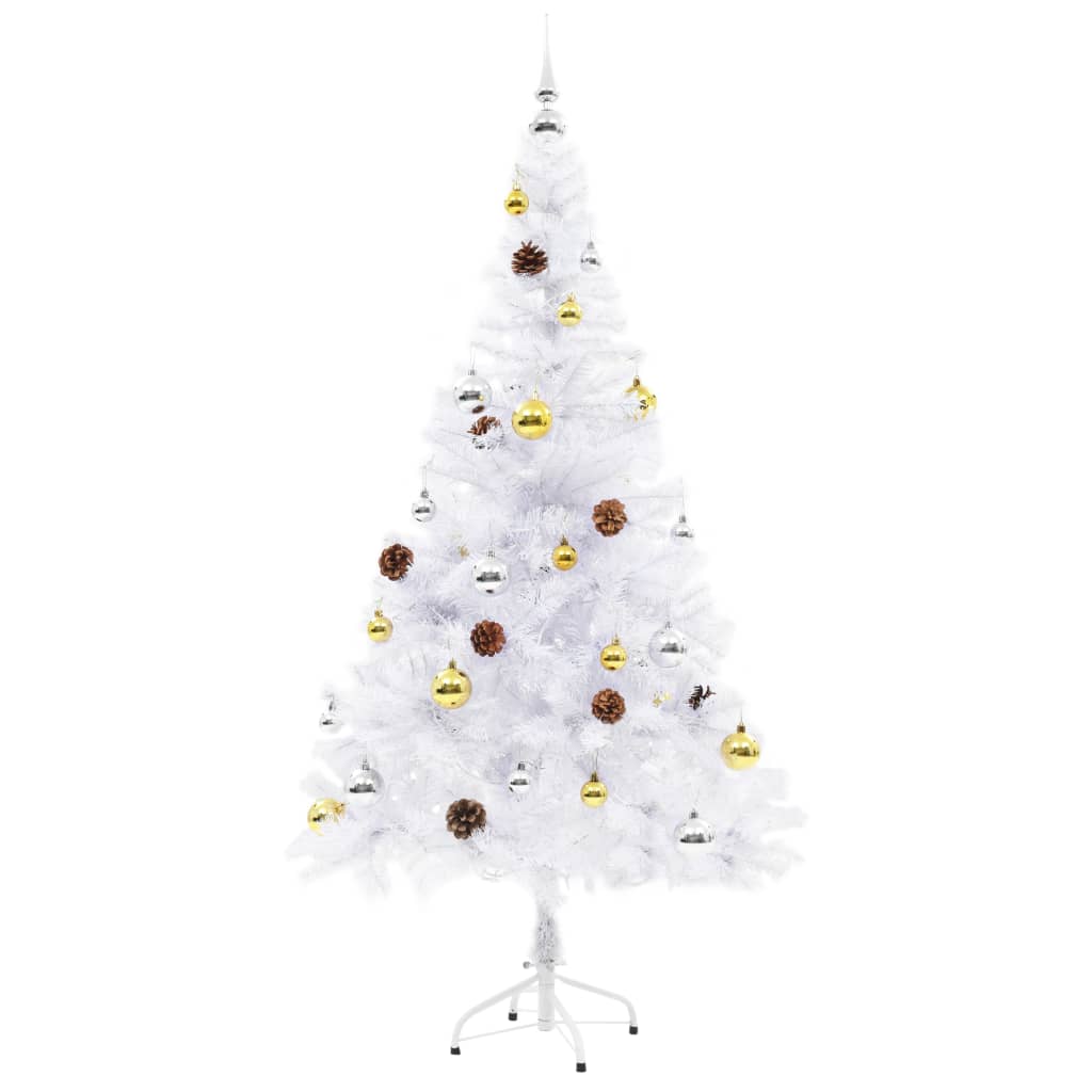 Kunstkerstboom Met Kerstballen En Led's 150 Cm Wit