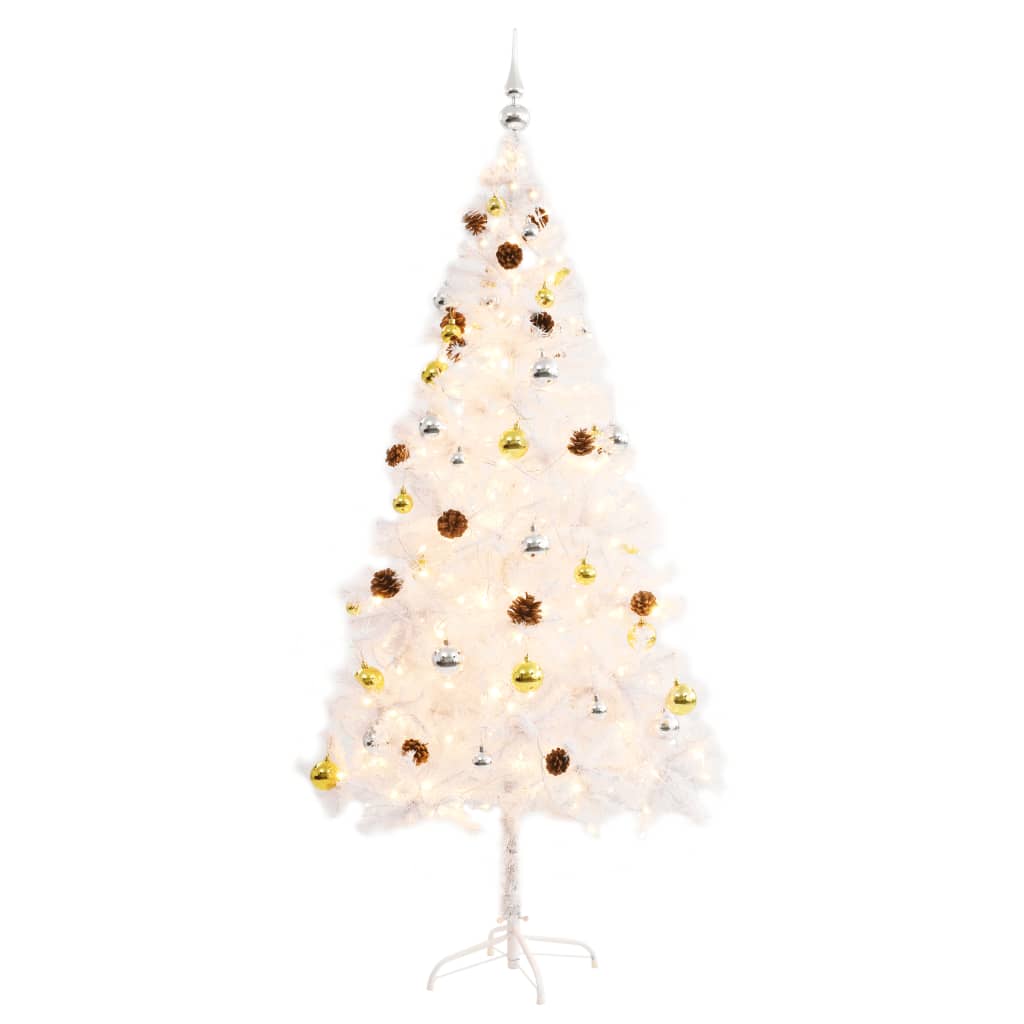 Kunstkerstboom Met Kerstballen En Led's 180 Cm Wit