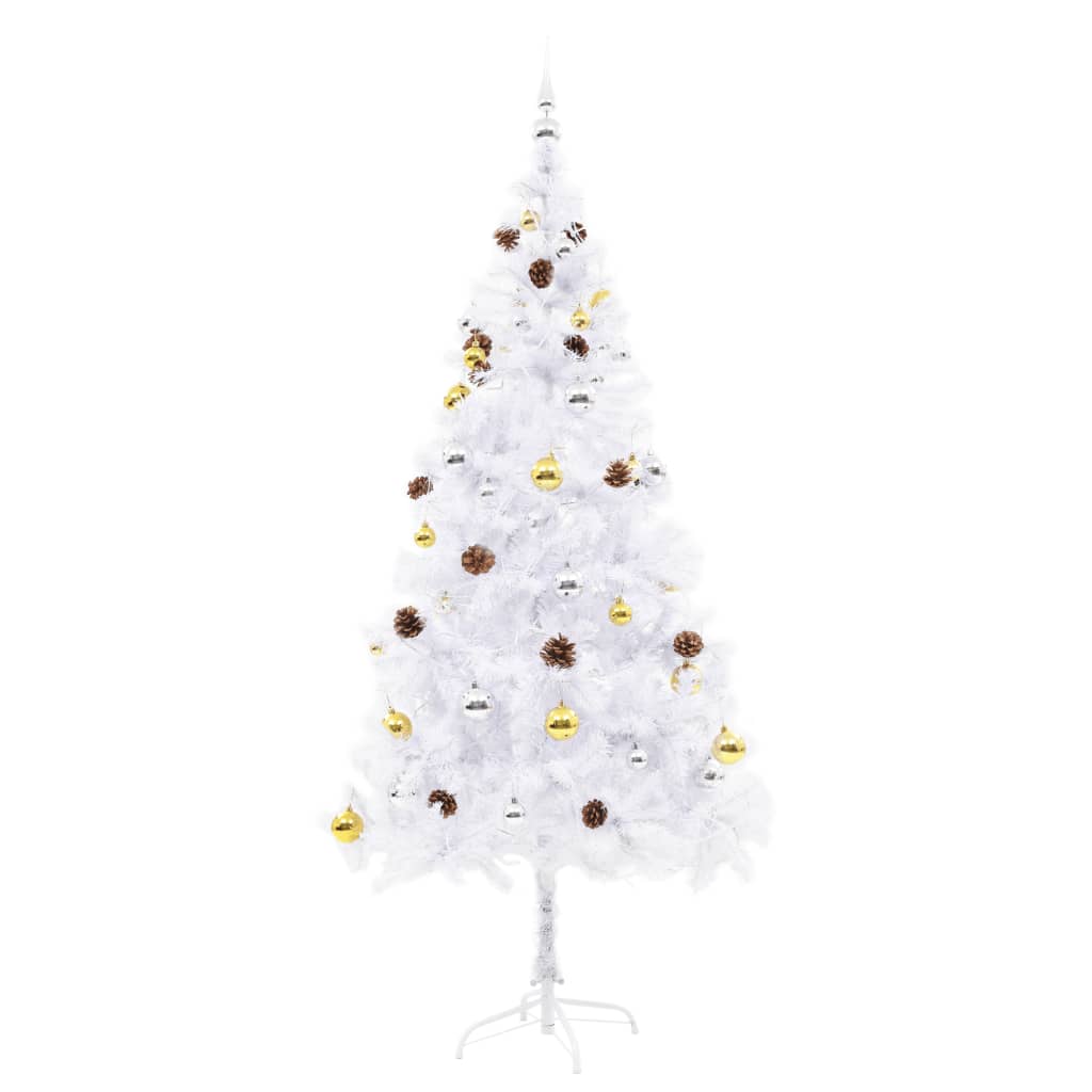 Kunstkerstboom Met Kerstballen En Led's 180 Cm Wit