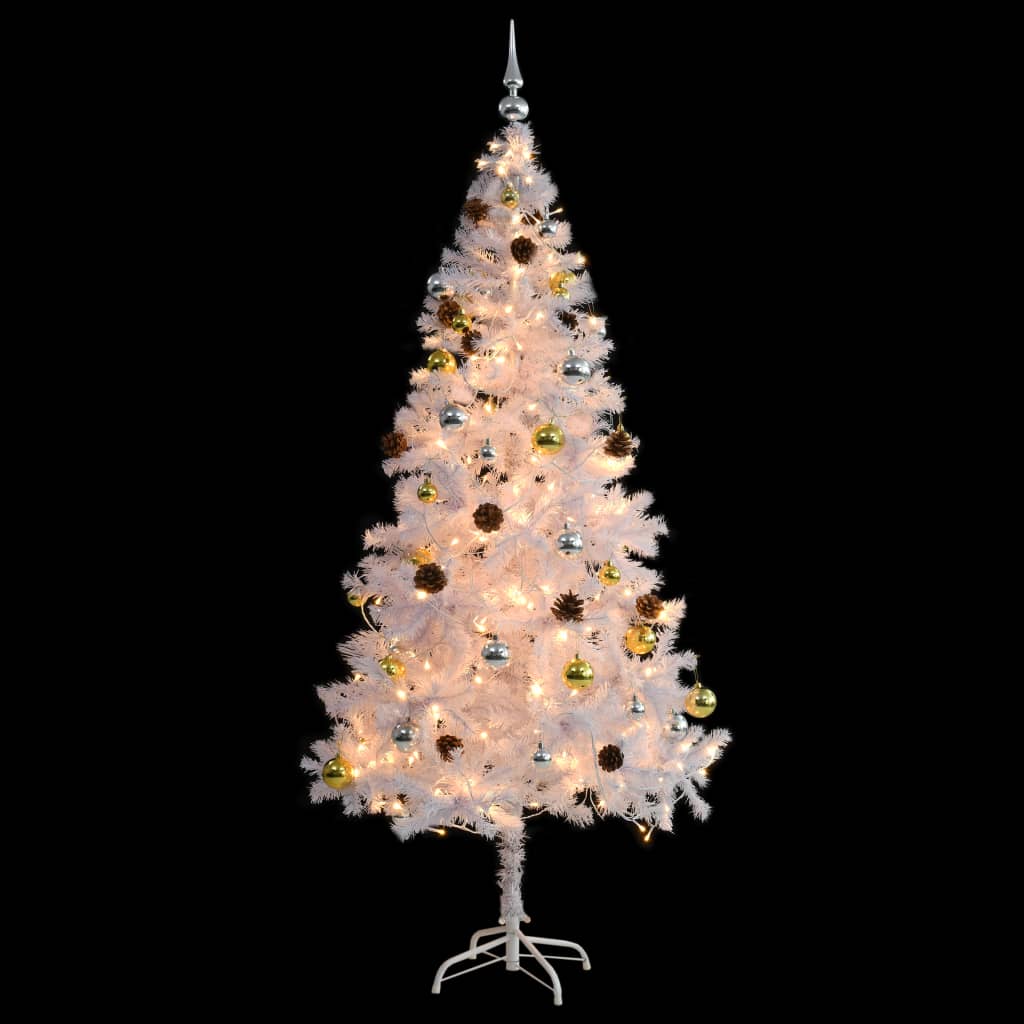 Kunstkerstboom Met Kerstballen En Led's 180 Cm Wit