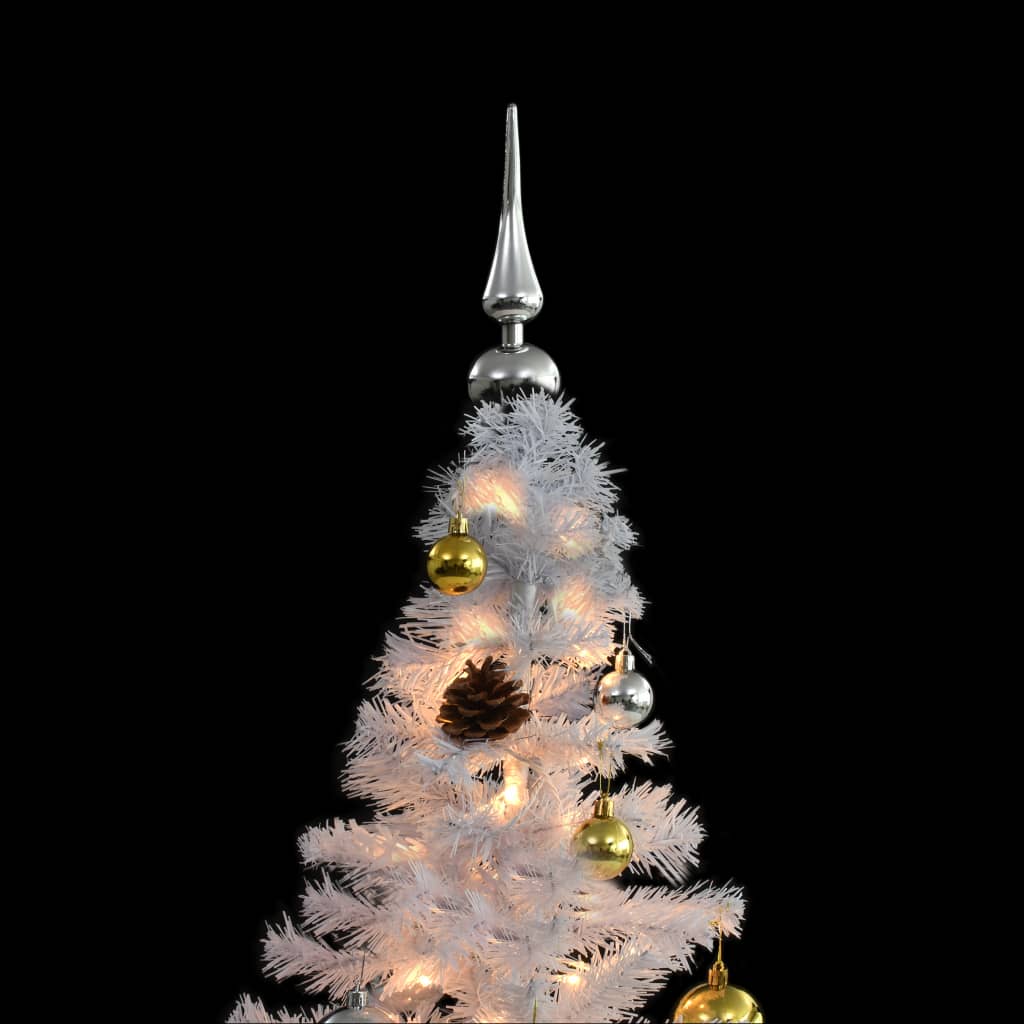 Kunstkerstboom Met Kerstballen En Led's 180 Cm Wit
