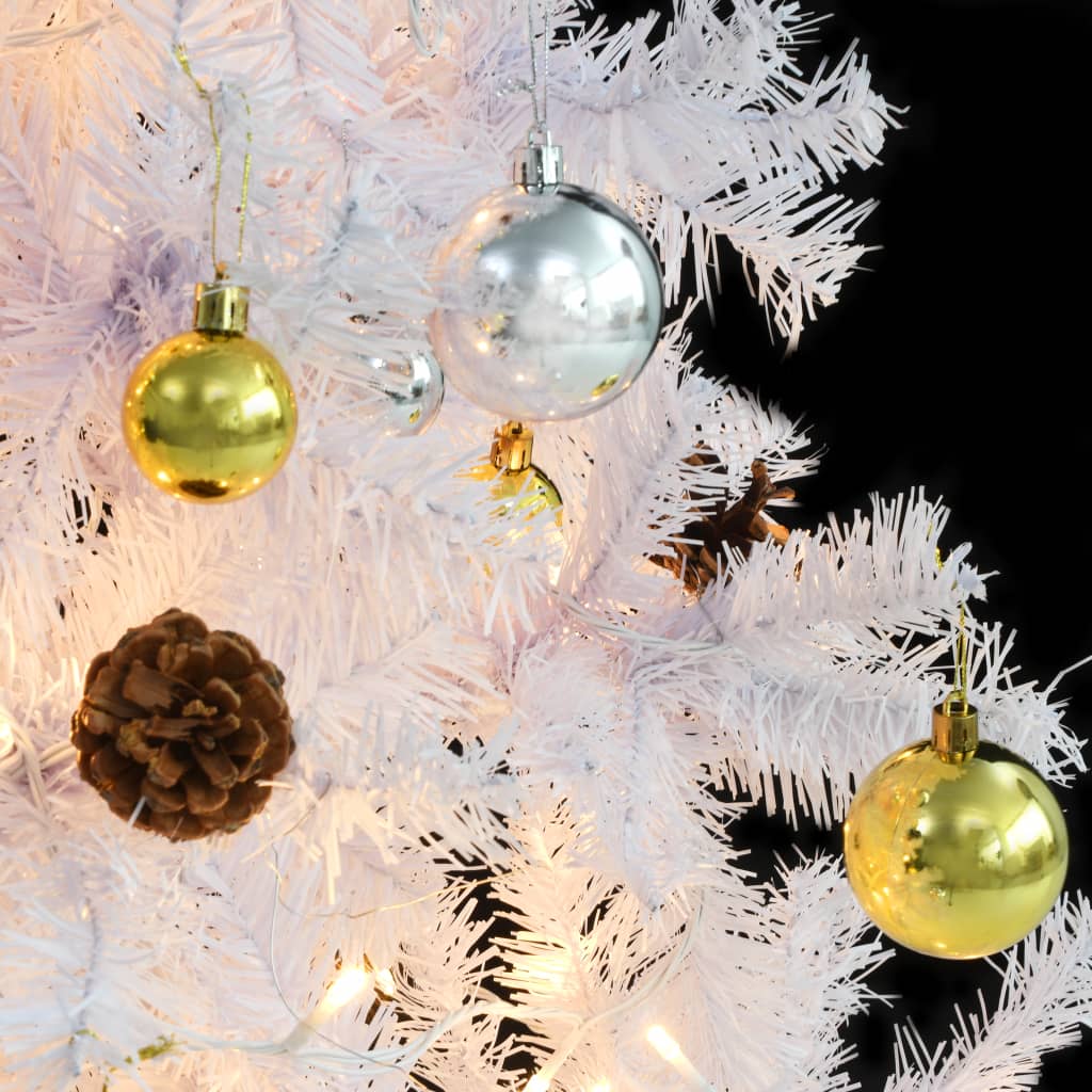 Kunstkerstboom Met Kerstballen En Led's 180 Cm Wit