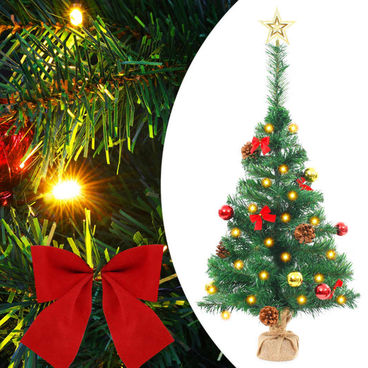 Kunstkerstboom Met Kerstballen En Led's 64 Cm Groen