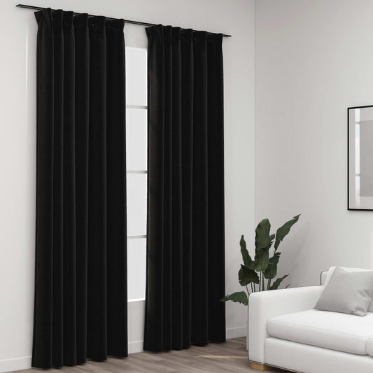 Gordijnen Linnen Verduisterend Haken 2 St 140X245 Cm Antraciet