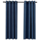 Gordijnen Linnen-Look Verduisterend Ogen 2 St 140X175 Cm Blauw