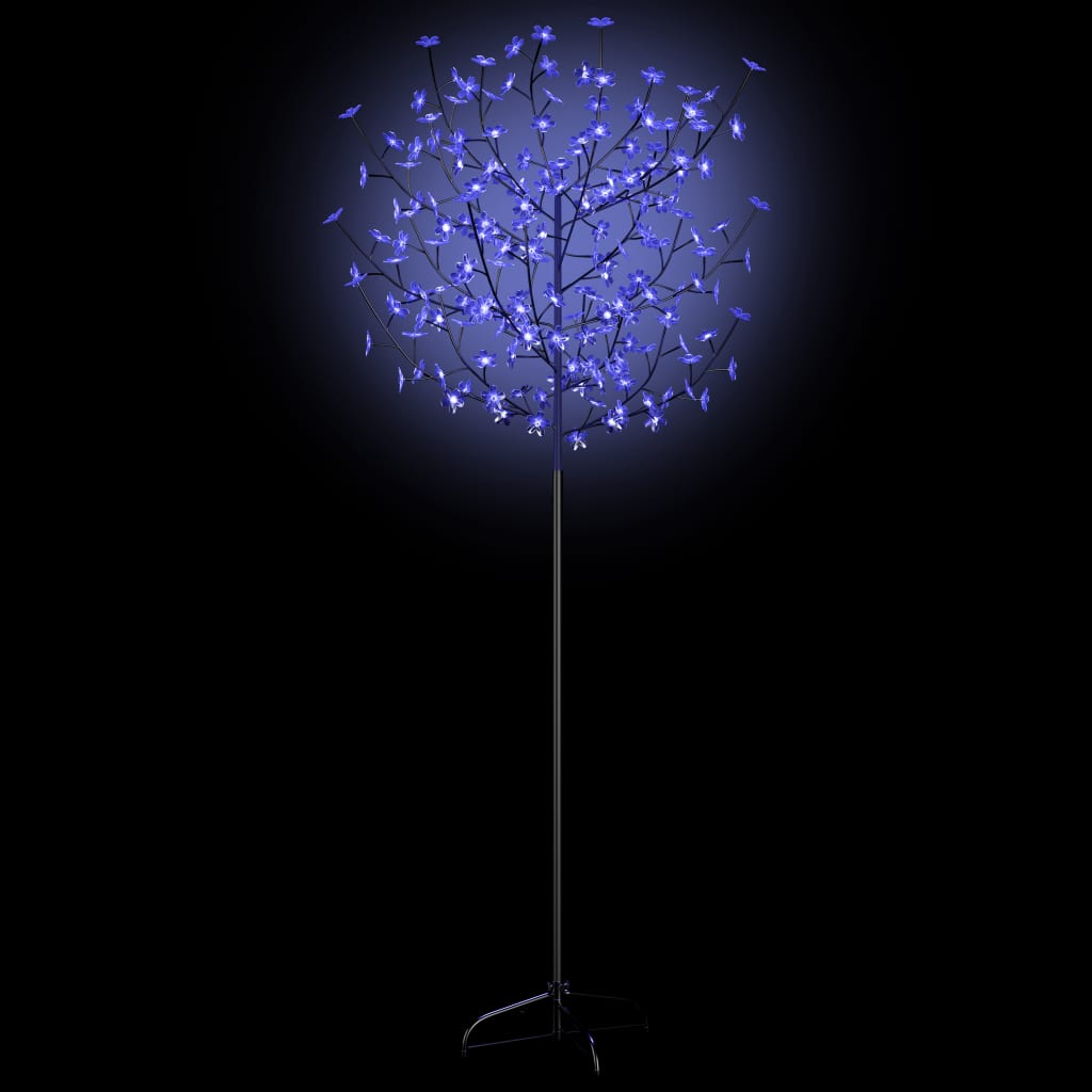Kerstboom 200 Led's Blauw Wit Licht Kersenbloesem 180 Cm